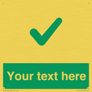 Custom green background, green tick sign